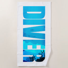 Taucher: Lover Typografy Strandtuch