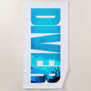 Taucher: Lover Typografy Strandtuch