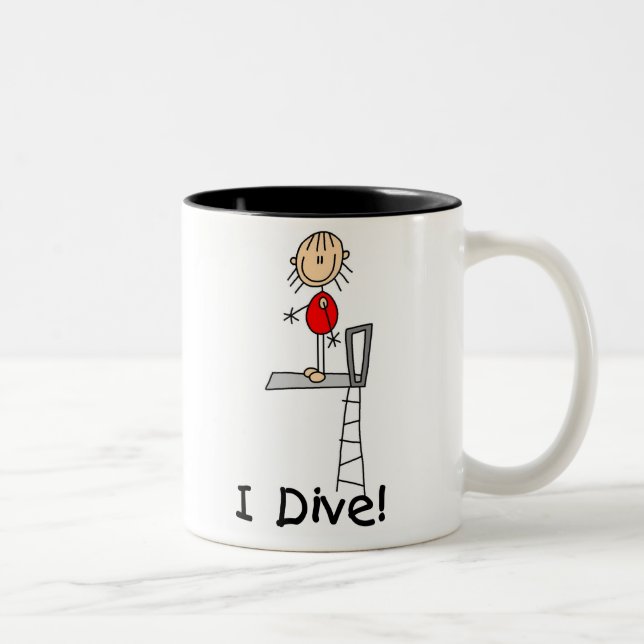 Taucher-Mädchen-Tasse Zweifarbige Tasse (Rechts)