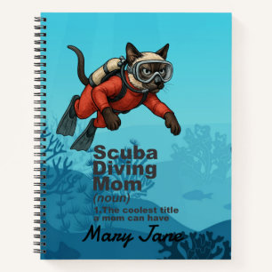 Taucher-Mutter Siamkatze-Taucher Notizbuch