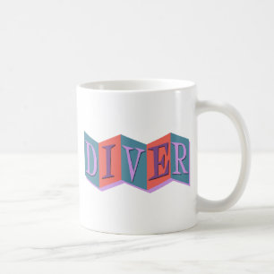 Taucher (Retro-Schild) Kaffeetasse