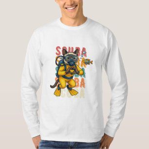 Taucher Siamkatze im Neoprenanzug T-Shirt