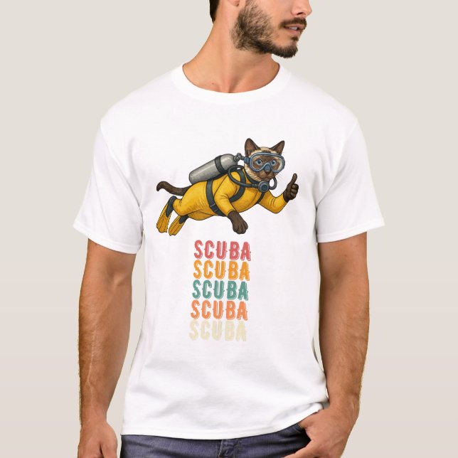 Taucher Siamkatze T-Shirt (Vorderseite)