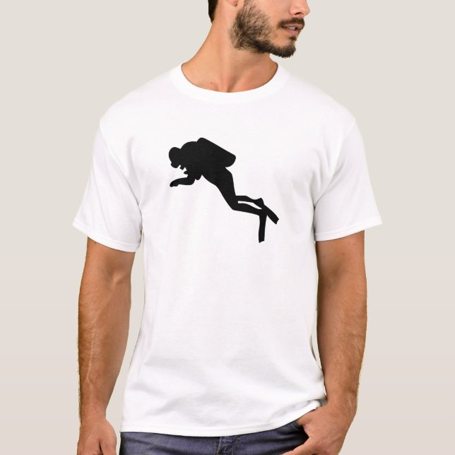 Taucher-Silhouette - T - Shirt (Vorderseite)