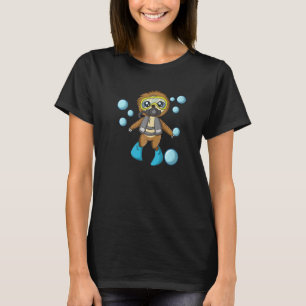 Taucher Tauchen Faultier Faul Müde Tauchen Schlafe T-Shirt