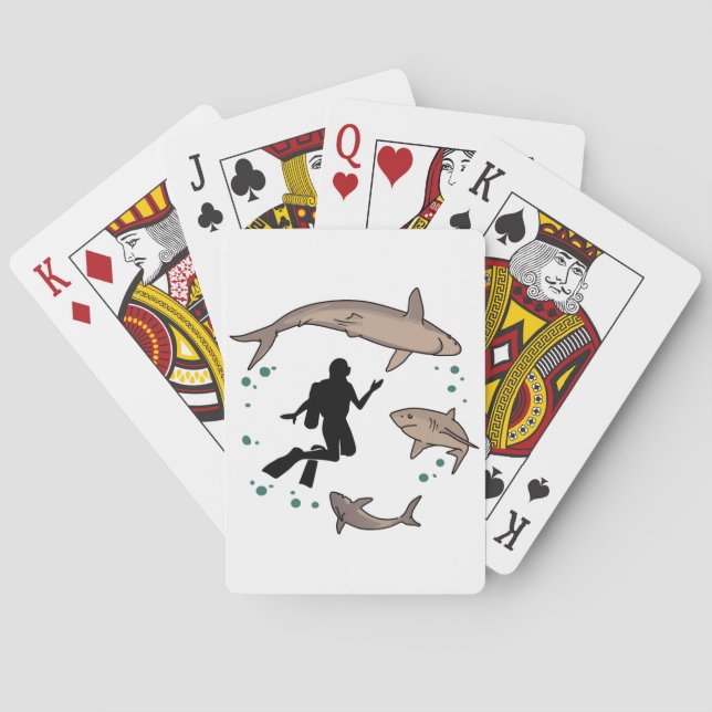 Taucher und Haie Spielkarten (Rückseite)