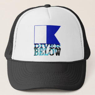 Taucher unter Blau Truckerkappe