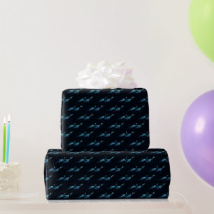 Taucher Unterwasser-Muster Dunkelblau Geschenk  Geschenkpapier