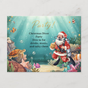 Tauchereinladung zur Weihnachtsfeier Postkarte