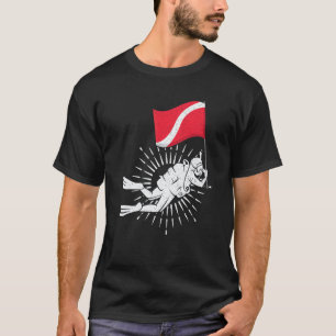 Taucherflagge Ozeanschwimmen Unterwassertauchen T-Shirt