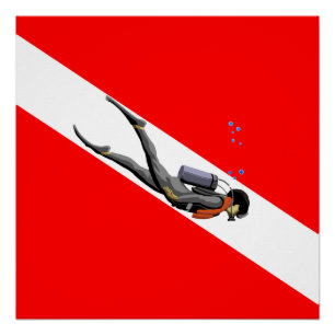 Taucherflagge Poster