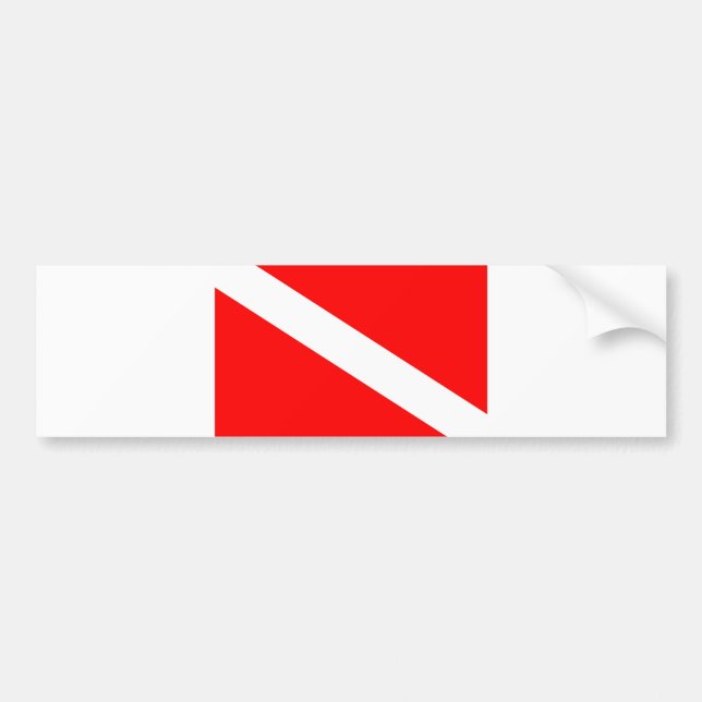 Taucherflagge rotes diagonales Tauchsymbol Autoaufkleber (Vorne)
