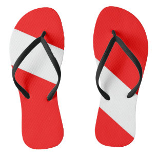 Taucherflagge rotes diagonales Tauchsymbol Flip Flops