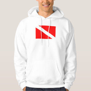 Taucherflagge rotes diagonales Tauchsymbol Hoodie