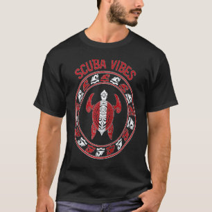 Taucherflagge Taucher Vibes Turtle Love und Scuba T-Shirt
