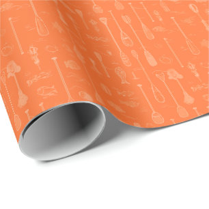 Tauchergestaltetes Geschenkpapier - Orange auf Ora