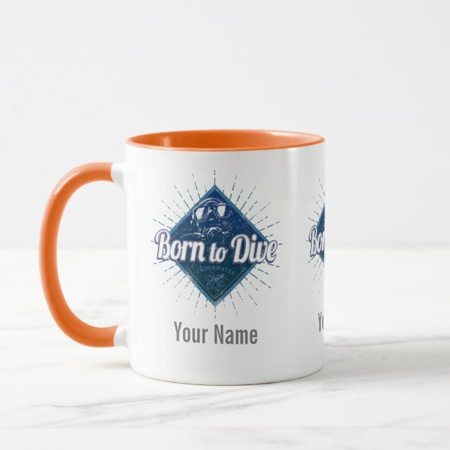 Taucherretro Scuba Diving School Vintag Ocean Tasse (Links)