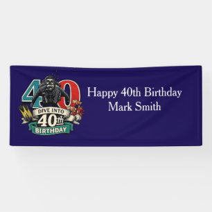 Tauchertaufe 40. Geburtstag Banner
