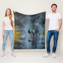 Tauchervögel-Familienbild Fleecedecke
