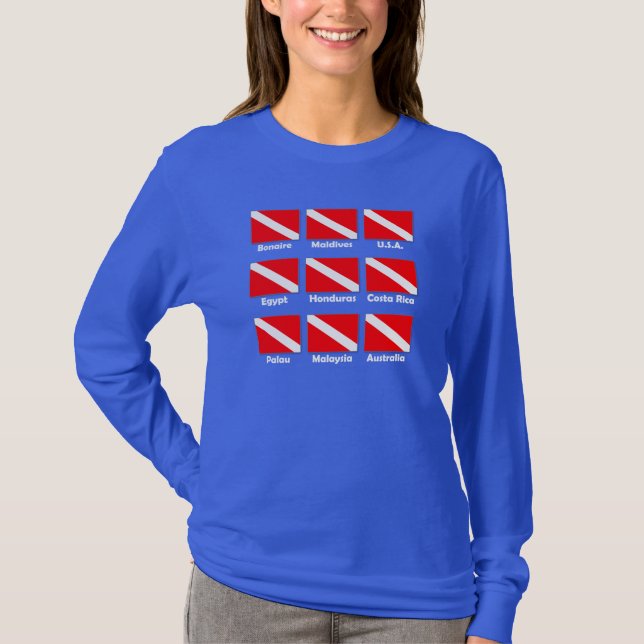 Tauchfahnen der Welt T-Shirt (Vorderseite)