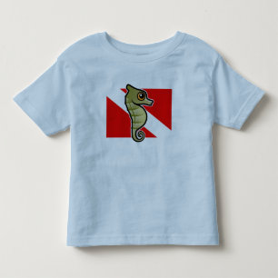 Tauchflagge des Niedlichen Cartoon Seepferd Kleinkind T-shirt