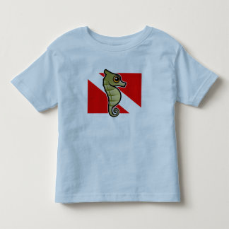 Tauchflagge des Niedlichen Cartoon Seepferd Kleinkind T-shirt