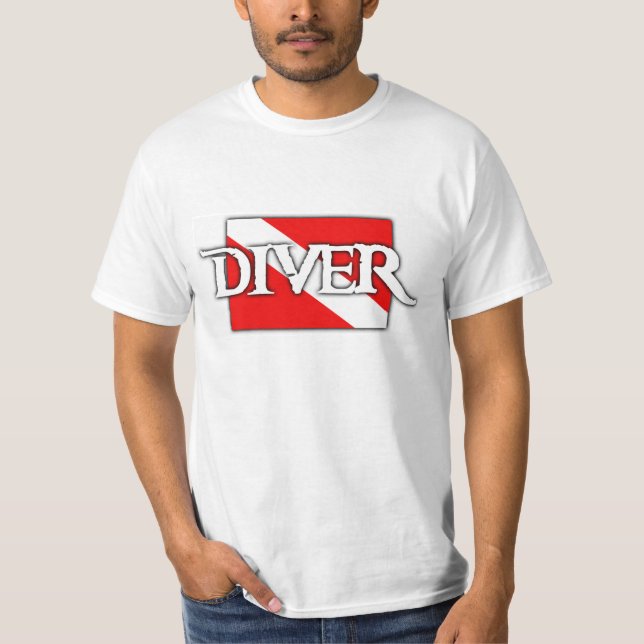 Tauchflagge im Piratenstich T-Shirt (Vorderseite)