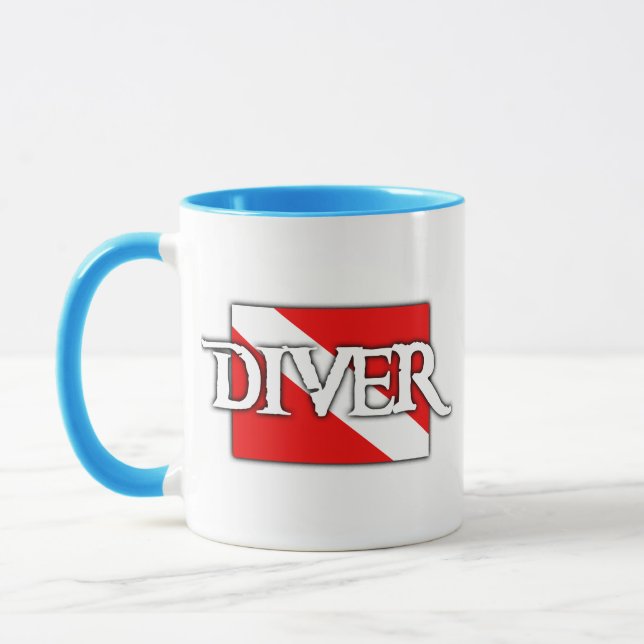 Tauchflagge im Piratenstich Tasse (Links)