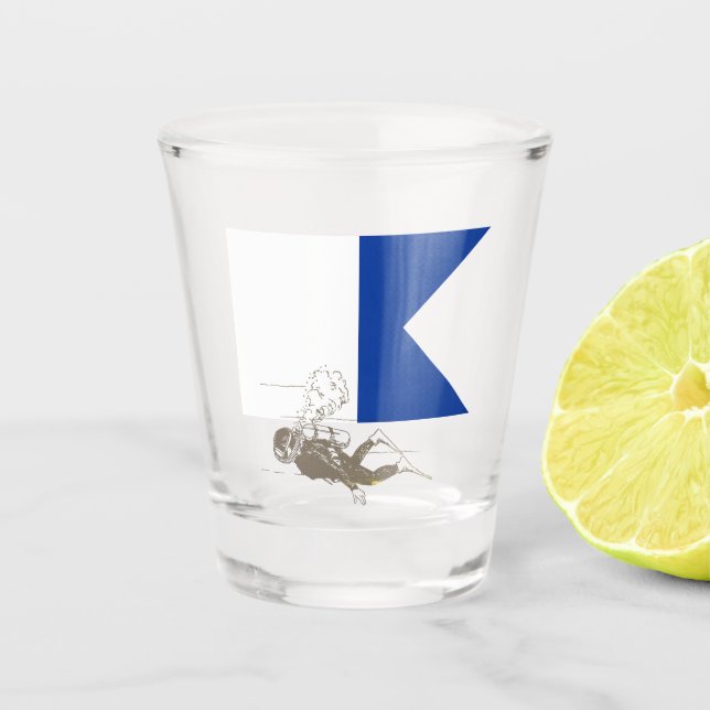 Tauchflagge Schnapsglas (Vorderseite)