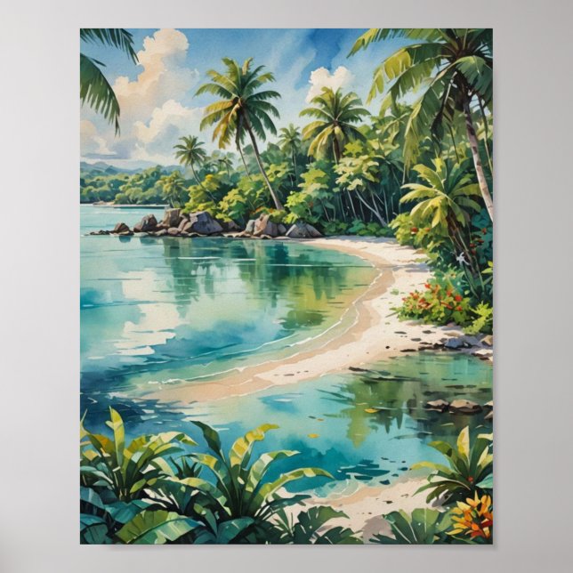 Tauchgang am Ufer Poster (Vorne)