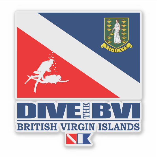 Tauchgang BVI (sq) Aufkleber (Vorderseite)