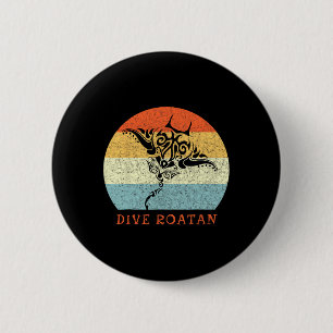 Tauchgang Roatan Vintage Retro Tril Stingray Urlau Button