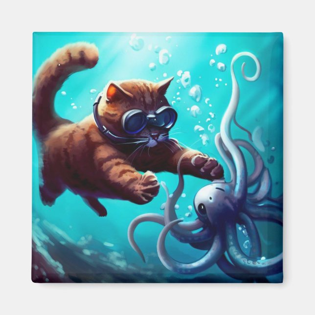 Tauchkatze Magnet (Vorne)