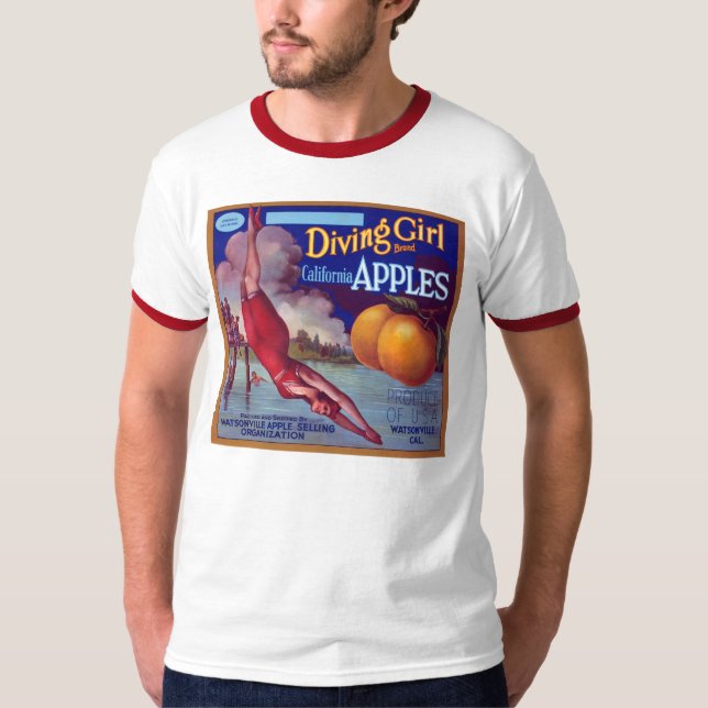 Tauchmädchen-Äpfel T-Shirt (Vorderseite)