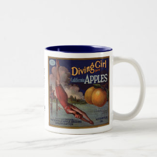 Tauchmädchen-Äpfel Zweifarbige Tasse