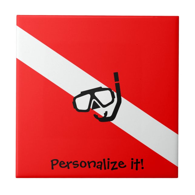 Tauchmaske mit Flagge Fliese (Vorderseite)