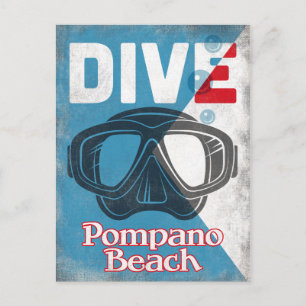 Tauchmaske Pompano Beach Vintage Postkarte