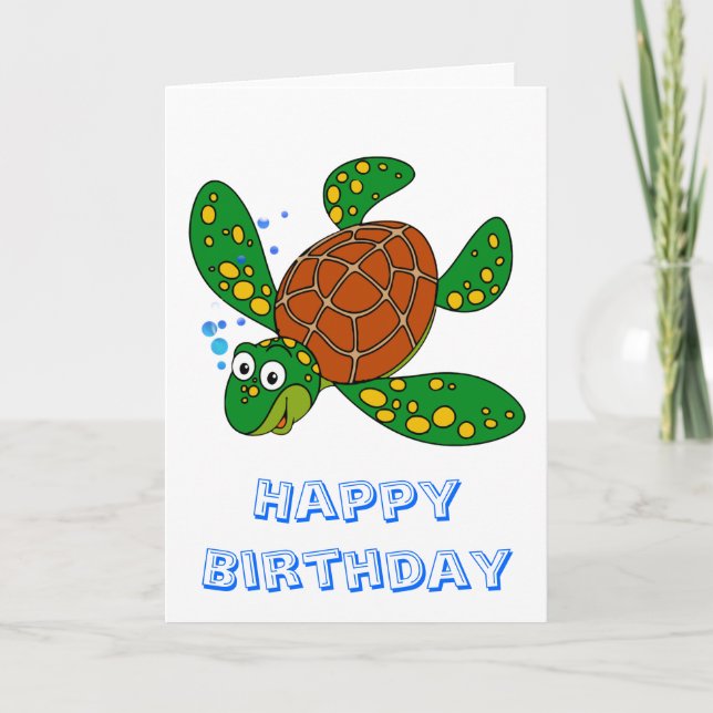 TauchMeeresschildkröte-Geburtstag Karte (Vorderseite)