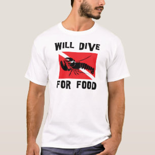 Taucht für Nahrung kennzeichnen unten T-Shirt