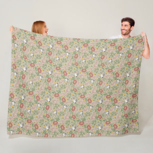 Taue English Garden Floral Print Fleece Blanke