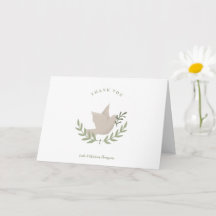 Tauf-Dankeschön-Karte für Unisex mit Zweig und Tau
