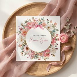 Tauf Einladung Rosa Floral Elegant