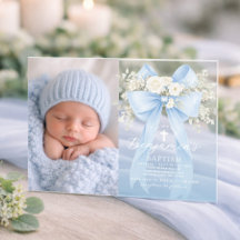 Taufbild für Babyjungen mit floralem Eukalyptus-Bo