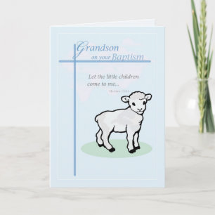 Taufblauer Enkelsohn Lamm Karte