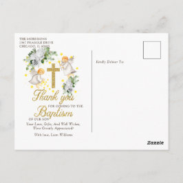 Taufe Angels Glitzer Vielen Dank Postcard Postkarte