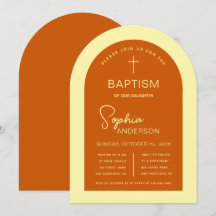 Taufe Arch Burnt Orange Yellow Moderne Schrift
