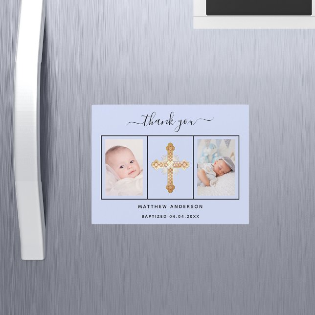 Taufe Baby Blue Foto danke Magnet (Von Creator hochgeladen)