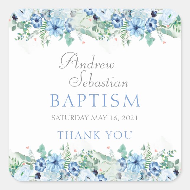 Taufe Baby Boy Stickers Labels (Vorderseite)