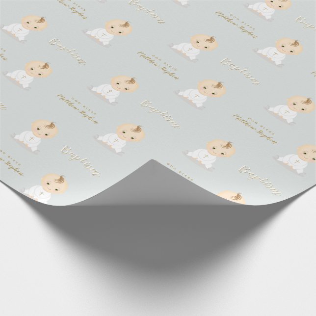 Taufe-Baby Geschenkpapier (Ecke)