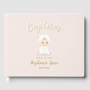 Taufe Baby Girl mit Bonnet Gästebuch